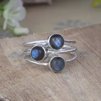 Кольцо с лабрадором, Кольцо с драгоценным камнем, Ювелирные изделия ручной работы, Заявление, Кольцо с камнем, Серебряные украшения-подвески, Серебро 925 пробы 6