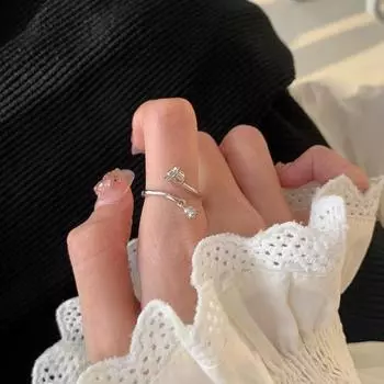 Кольцо с лилией из стерлингового серебра 925 пробы, женское кольцо в стиле Ins с цветами и отверстиями