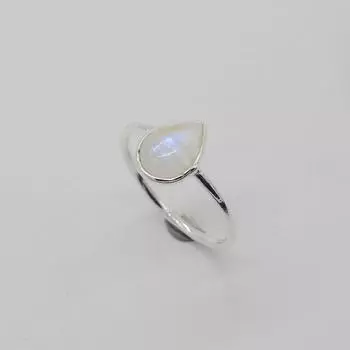 Кольцо с лунным камнем и грушей, кольцо из твердого серебра 925 пробы, штабелируемое кольцо, женское кольцо, подарок для нее, ювелирные изделия ручной работы 5