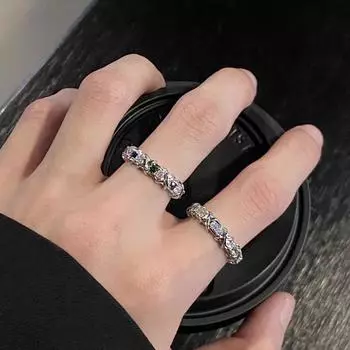 Кольцо с лунным камнем, мужское и женское, с бриллиантовой оправой, нишевый дизайн, простое легкое роскошное кольцо, холодный ветер, открытое кольцо высокого класса