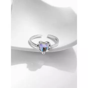 Кольцо с лунным камнем в форме сердца из стерлингового серебра S925, женское, особый интерес, легкое, роскошное, холодное, открытое, на указательный палец