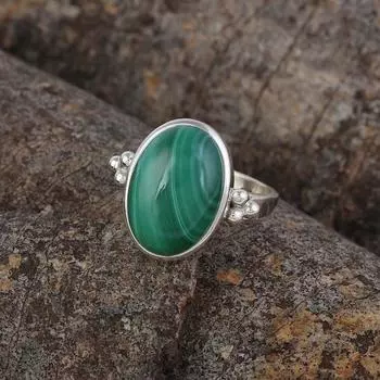 Кольцо с малахитом, серебряное кольцо 925 пробы, кольцо ручной работы, массивное кольцо, богемное кольцо, рождественский подарок, подарок на день рождения 6