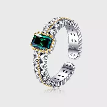 Кольцо с маленьким кубиком сахара из стерлингового серебра 925 пробы, женское, золотое, кружевное, светлое, роскошное, нишевое, дизайн, открытое, на указательный палец, ретро-стиль