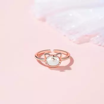 Кольцо с маленьким тигром из халцедона, женский транзитный год тигра, натальный год зодиака, голова тигра, указательный палец Opening Adjustable розового золота