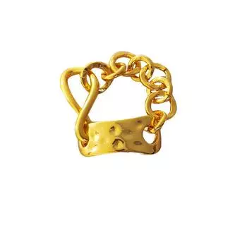 Кольцо с медной цепочкой в стиле хип-хоп Ins, индивидуальное трендовое модное кольцо на указательный палец в холодном стиле T139 золотой