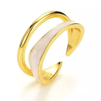 Кольцо с медным покрытием 14K Drop Glaze, регулируемое открывающееся кольцо, кольцо на указательный палец, высококачественные универсальные украшения в стиле темперамент adjustable золотой