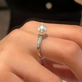 Кольцо с микро-инкрустацией циркония и жемчуга для женщин, нишевое, высокого класса, изысканное, легкое, роскошное, элегантное, индивидуальное, темпераментное, универсальное кольцо