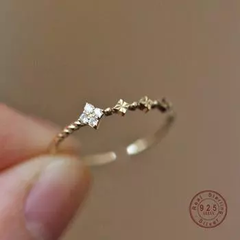 Кольцо с микро-инкрустацией из циркония в форме цветка, регулируемое, для женщин, темпераментное, для свадебного банкета золотой