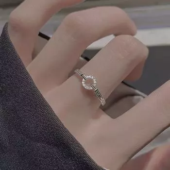 Кольцо с микро-установкой Flash Diamond O-ring женское дизайнерское нишевое персонализированное кольцо с регулируемым отверстием для указательного пальца