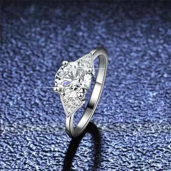 Кольцо с муассанитом 1,0 карата, классическое кольцо с четырьмя когтями, новое кольцо на Хэллоуин, подарок из стерлингового серебра S925, женские ювелирные изделия 5.5