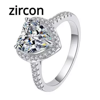 Кольцо с муассанитом цвета D, 2 карата, женское кольцо из стерлингового серебра s925, обручальное кольцо в форме сердца с бриллиантом, обручальное кольцо, подарок для подруги 9