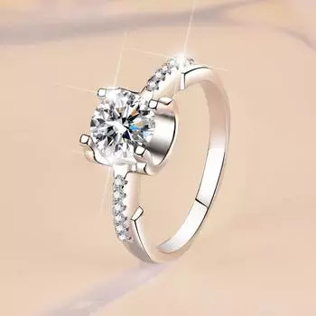 Кольцо с муассанитом цвета D 2 карата, кольцо из стерлингового серебра S925, женское обручальное кольцо с бриллиантом, обручальное кольцо, подарок для подруги, изысканный ювелирный подарок 9