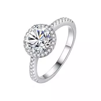 Кольцо с муассанитом цвета D 3 карата, круглая упаковка, женское кольцо из стерлингового серебра S925, серебряное с платиновым покрытием, обручальное кольцо, обручальное кольцо, подарок для подруги 9