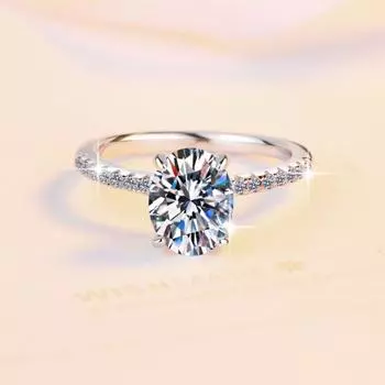 Кольцо с муассанитом цвета D, овальное голубиное яйцо, 2 карата, простые модные украшения, обручальное кольцо из стерлингового серебра S925, обручальное кольцо, подарок для подруги 5