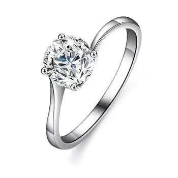 Кольцо с муассанитом цвета D, женское кольцо из стерлингового серебра 1 карат, классическое обручальное кольцо, обручальное кольцо, подарок для подруги 10