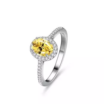 Кольцо с муассанитом цвета D, женское кольцо из стерлингового серебра S925, 1 карат, в форме желтого голубя, яйцо с муассанитом, обручальное кольцо, предложение, кольцо с бриллиантом 9