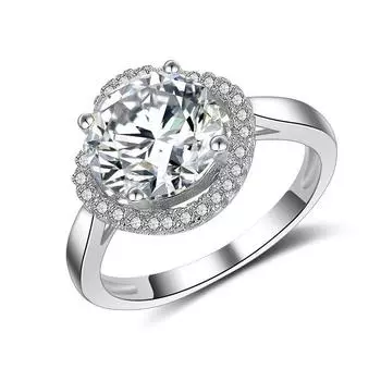 Кольцо с муассанитом цвета D, женское кольцо 3 карата, обручальное кольцо с платиновым покрытием, стерлинговое серебро, обручальное кольцо с бриллиантом, обручальное кольцо, подарок для подруги 5