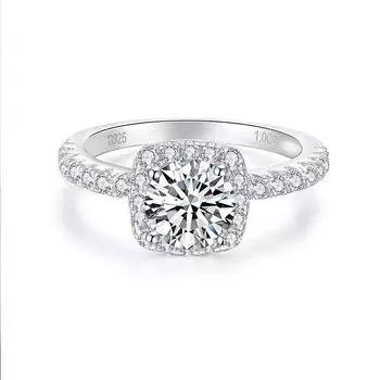 Кольцо с муассанитом для женщин, 2 карата с бриллиантом, стерлинговое серебро 925 пробы, белое золото, предложение, кольца, свадебное обручальное кольцо, подарки 10