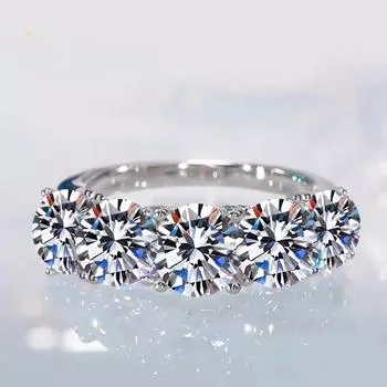Кольцо с муассанитом для женщин, 5 мм, 6,5 мм, из стерлингового серебра S925, вечно сверкающее бриллиантовое кольцо, обручальные кольца, ювелирные изделия GRA 6