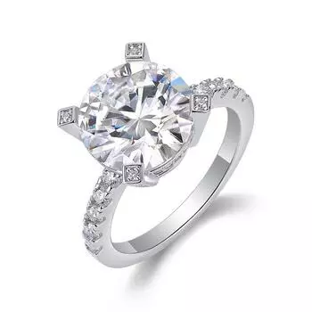 Кольцо с муассанитом из серебра 5 карат S925, закрытое кольцо Beauty 5