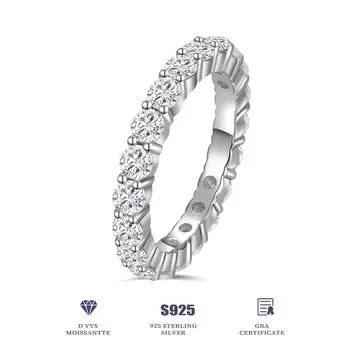 Кольцо с муассанитом из стерлингового серебра 925 пробы, женские кольца на палец из серебра 925 пробы с муассанитом 5 белый