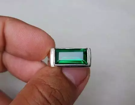 Кольцо с нано-изумрудом, кольцо из стерлингового серебра 925 пробы, кольцо унисекс, кольцо для подарка на свадьбу, подарок на годовщину, серебряные украшения 6