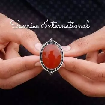 Кольцо с настоящим сердоликом, кольцо с драгоценным камнем, кольцо из стерлингового серебра 925 пробы, кольцо с выразительным дизайном, кольцо с сердоликом ручной работы, женское кольцо, подарок для нее 5 Us красный