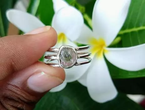 Кольцо с натуральным арбузным турмалином из стерлингового серебра 925 пробы, размер 7, рождественское 7 US