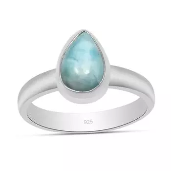 Кольцо с натуральным драгоценным камнем ларимар, серебро 925 пробы, эффектное кольцо, драгоценный камень груша, ювелирные изделия из колец ручной работы, подарок на Пасху 5 синий