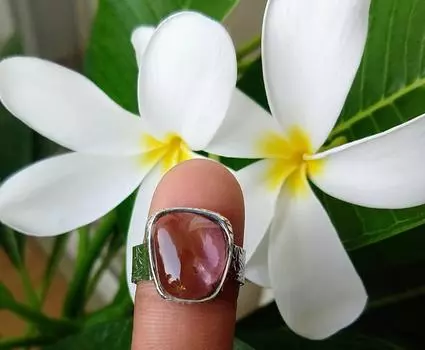 Кольцо с натуральным двухцветным аметрином из стерлингового серебра 925 пробы, размер 7, рождественский подарок 7 US