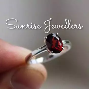 Кольцо с натуральным гранатом и драгоценным камнем. Серебряное кольцо ручной работы из чистого серебра 925 пробы. 5 Us красный