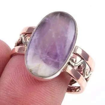 Кольцо с натуральным камнем Тиффани из стерлингового серебра 925 пробы в двух тонах, размер 9,5 H8E12