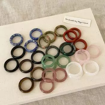 Кольцо с натуральным кристаллом агата, созданное по кругу, кольца с натуральным камнем, подвески, рождественские подарки, унисекс