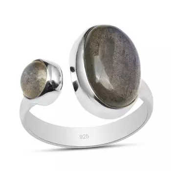 Кольцо с натуральным лабрадоритом и драгоценным камнем, твердое кольцо из стерлингового серебра 925 пробы с открытой оберткой для женщин и девочек, дизайнерские ювелирные изделия ручной работы, приятные для ее любви 5