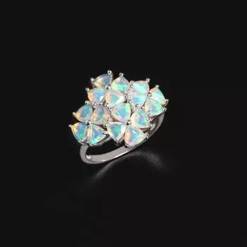 Кольцо с натуральным опалом, камень, рожденный в октябре, серебряное, легкое, роскошное, с драгоценными камнями, изящные ювелирные украшения для женщин, подарок на годовщину и помолвку US RING SIZE:7# белый