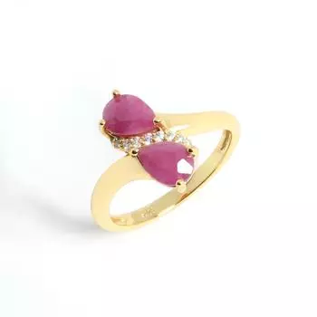 Кольцо с натуральным рубином, желтое золото 18 карат, серебро 925 пробы, легкая роскошная бижутерия для женщин и девочек, подарок на день рождения US RING SIZE:6# красный