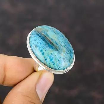 Кольцо с неоновым апатитом, ювелирные изделия из драгоценных камней, кольцо из стерлингового серебра 925 пробы, регулируемое кольцо, ювелирные изделия с неоновым апатитом, эффектное кольцо, подарок для ее колец ручной работы Adjustable