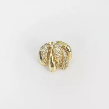 Кольцо с неровным витым бриллиантом, золото, серебро, мода, стиль, женское кольцо Opening adjustable золотой