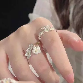 Кольцо с объемным цветком Серебряный ирис Антикварный Средневековый Французский Ретро Суд Европейский Американский Преувеличенный Открытие