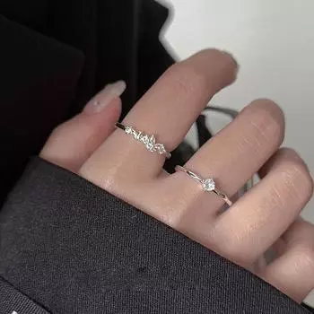 Кольцо с открытым концом из чистого серебра S999 в виде бабочки и циркония для женщин, кольцо на указательный палец с эффектом холодного ветра, кольцо с нишевым дизайном