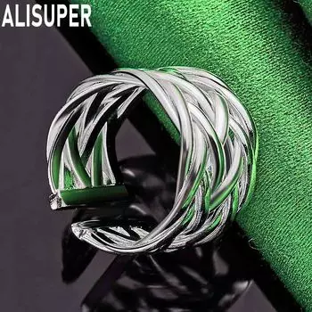 Кольцо с открытым плетением из стерлингового серебра 925 пробы, модное, изысканное, свадебное украшение 5#-10#