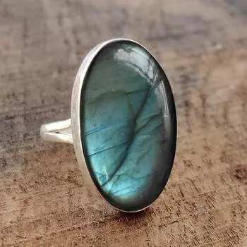 Кольцо с овальным драгоценным камнем из лабрадорита, серебряное кольцо 925 пробы, дизайнерское кольцо ручной работы, кольцо с кабошоном, подарок для нее, кольцо с камнем по рождению, рождественский подарок 6