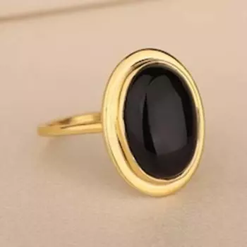 Кольцо с овальным драгоценным камнем из черного оникса, кольцо из стерлингового серебра 925 пробы, кольцо из желтого золота, кольцо ручной работы, кольцо на годовщину дня рождения 6