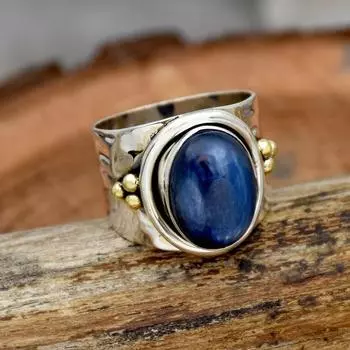 Кольцо с овальным драгоценным камнем с кианитом, Богемное кольцо, Кольцо из стерлингового серебра 925 пробы, Ювелирные изделия ручной работы, Ювелирные изделия оптом, Юбилейное кольцо, Подарок на помолвку 6