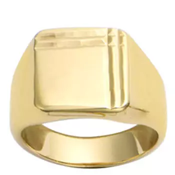 Кольцо с печаткой Gold Plated Charles gold - 13x12 мм