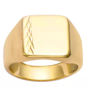 Кольцо с печаткой позолоченное Charles золото - 13x13 мм