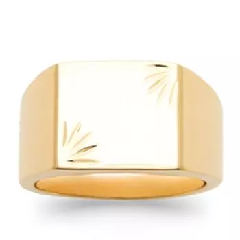 Кольцо с печаткой позолоченное Charles золото - 14x11 мм