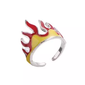Кольцо с пламенем, повседневное украшение, открытое регулируемое кольцо, модное кольцо в стиле хип-хоп для мужчин 1 pc
