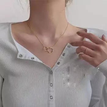 Кольцо с подвеской «Холодный ветер», ожерелье из титановой стали, женский, модный нишевый дизайн, простая темпераментная цепочка на ключицу золотой