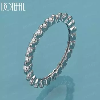 Кольцо с подвеской из стерлингового серебра 925 пробы и цирконием AAA 7#